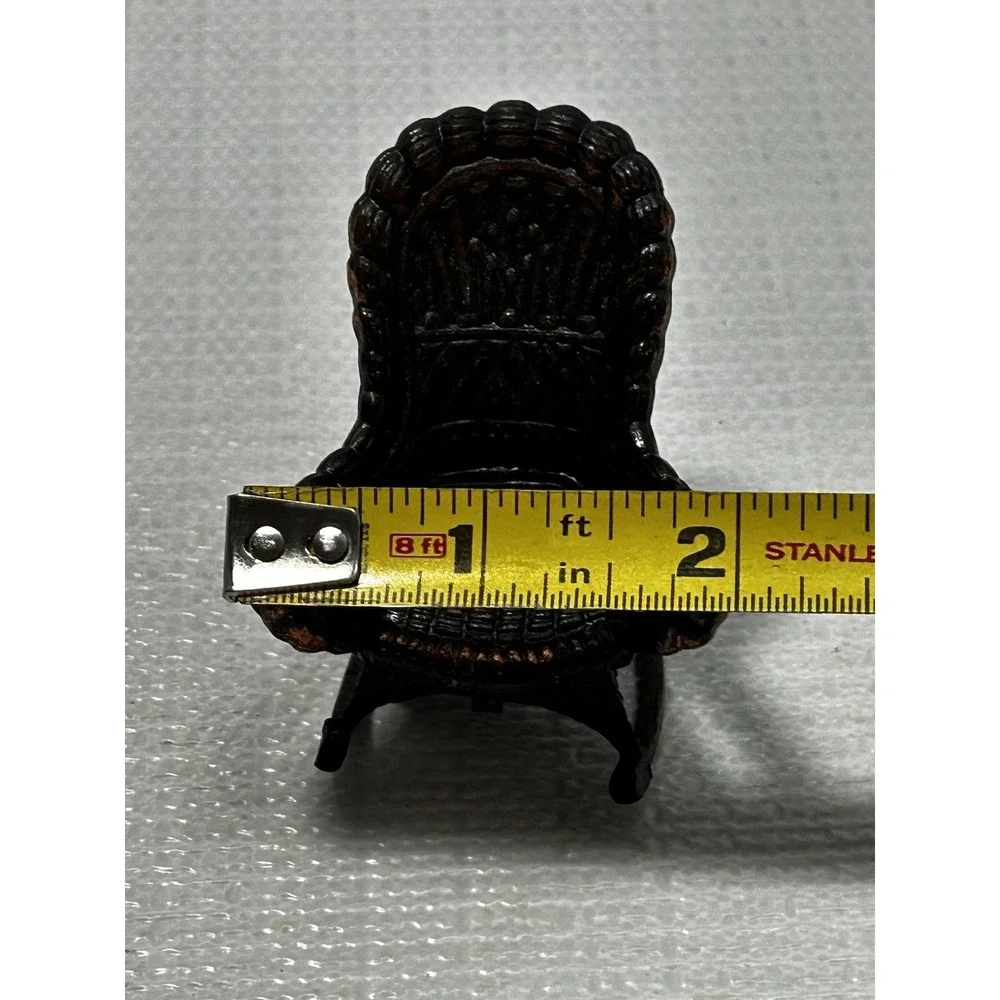 Vintage‎ Miniture Metal WICKER ROCKER PENCIL SHARPENER 2.5